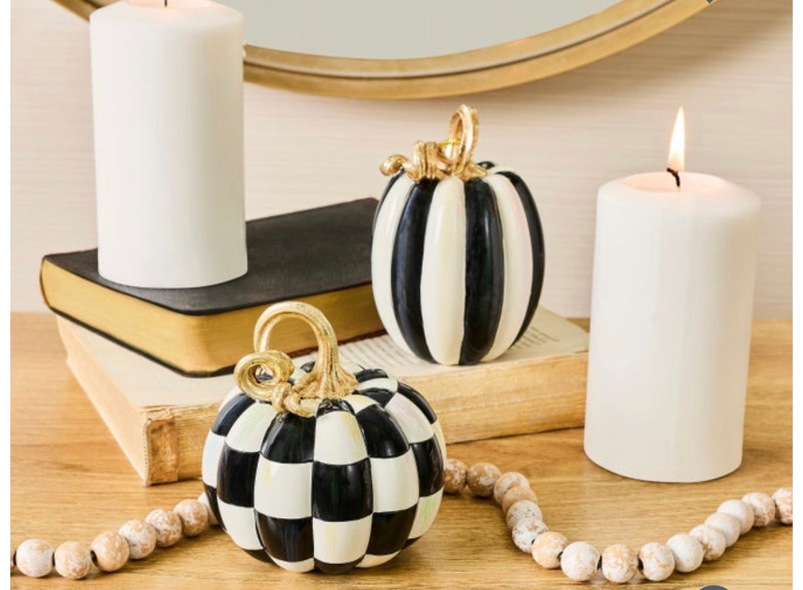 Courtly Check & Stripe Petite Pumpkin, set of 2