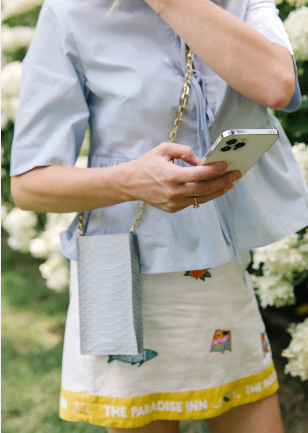 PHONE POUCH | Dove Blue Python