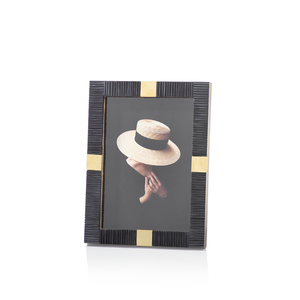 Maha Black Bone with Brass Trim Photo Frame - 4x6