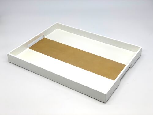 White Tray W/ Gold Stripe Large