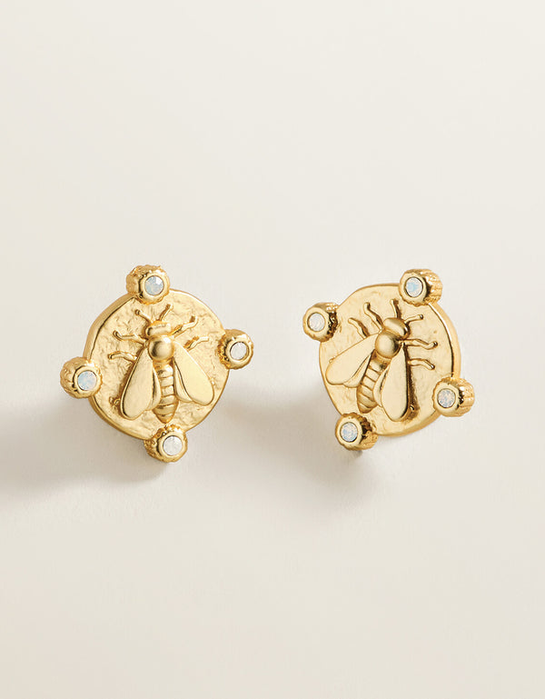 Curious Bee Earring Stud - Gold