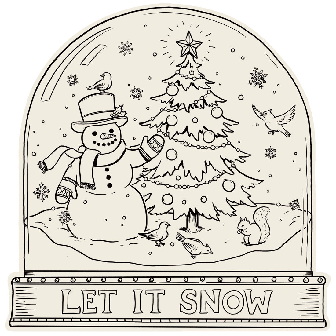 Die-cut Snow Globe Coloring Placemat