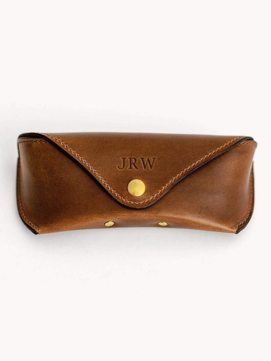 Monogrammed Sunglass Case - Natural / 3 Letter Monogram