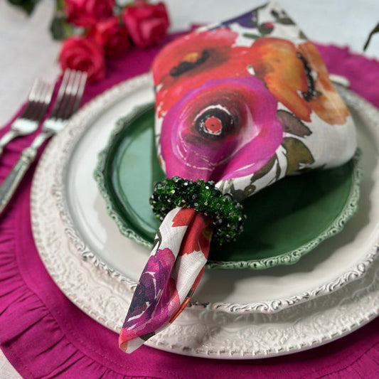 Watercolor Garden Estate, Italian Linen