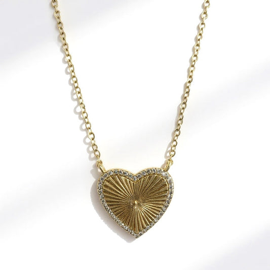 Fluted Heart Necklace
