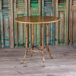 Metal Faux Bamboo Accent Table