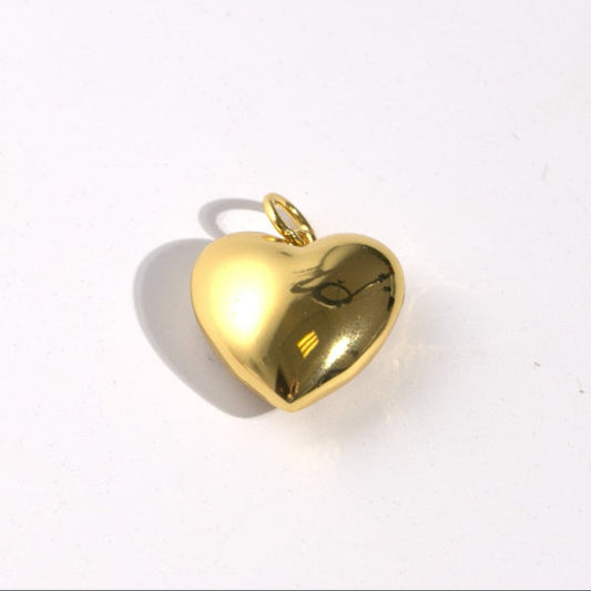 Puff Heart Gold Charm
