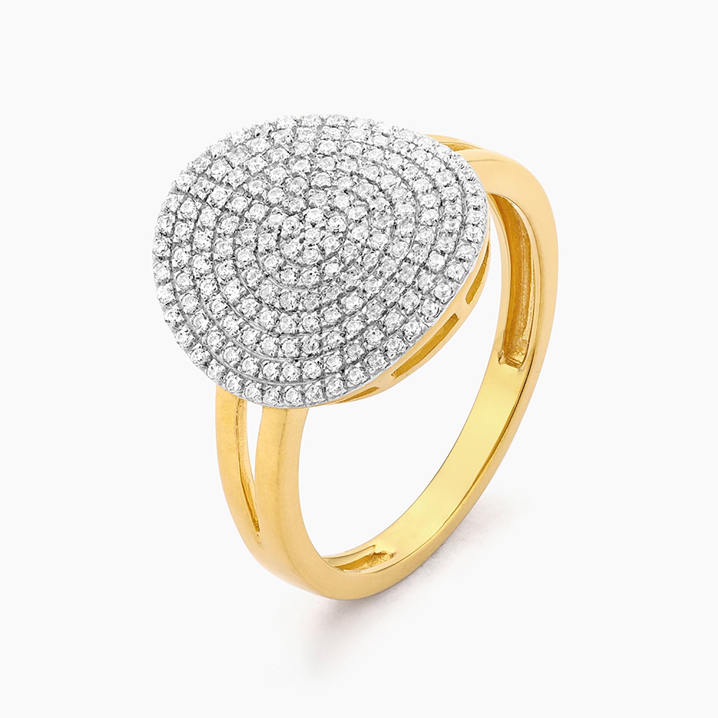 Gold Right Round Stmt Ring