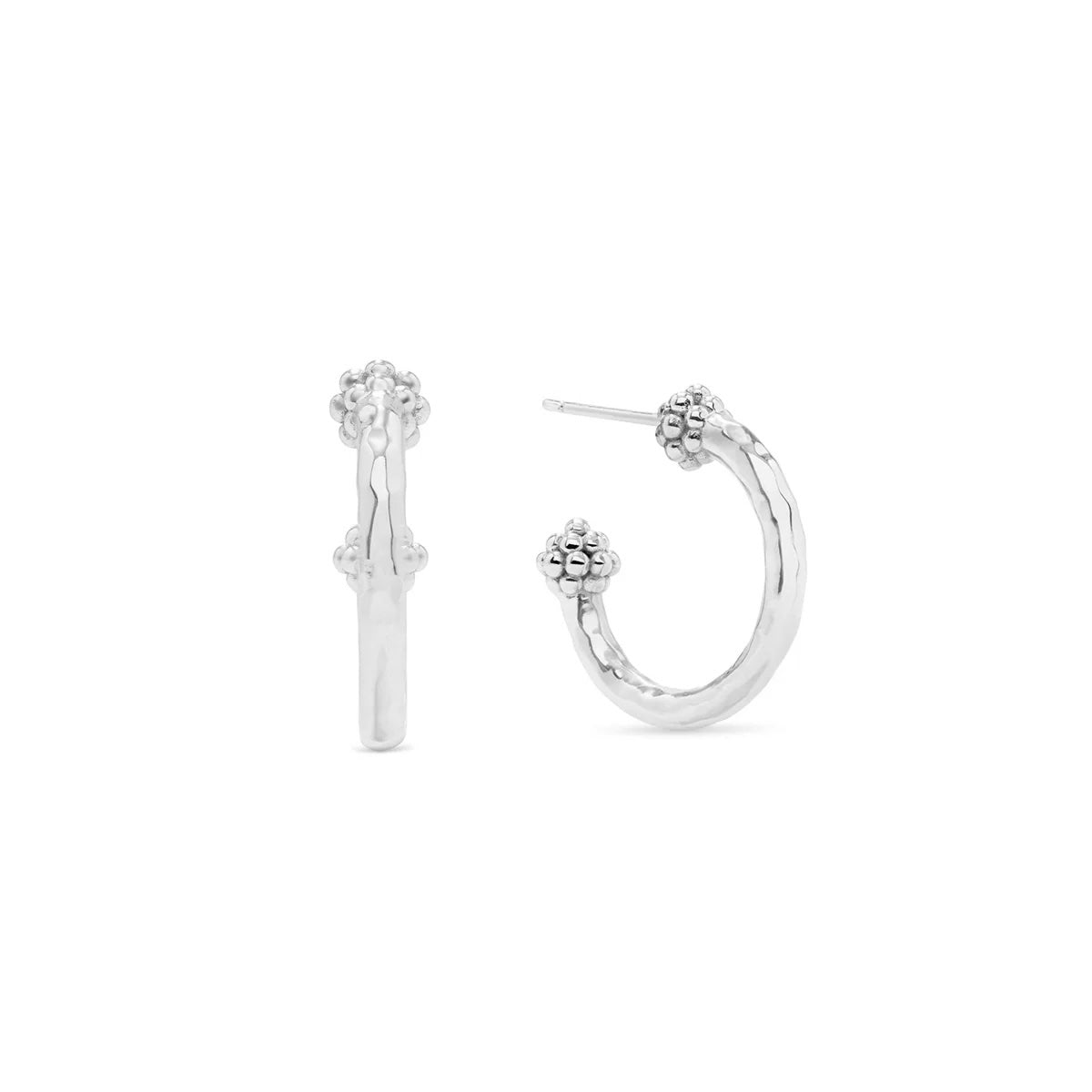 Berry Slice Small Hoop Earrings - Silver