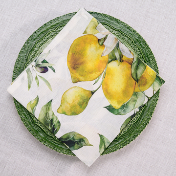 Watercolor Limoncello, Italian Linen
