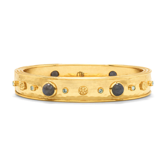 Cleopatra Hinged Bangle - Gold/Blue