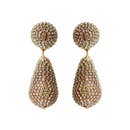 Rhinestone Wrapped Lido Drop Holiday Statement Earrings