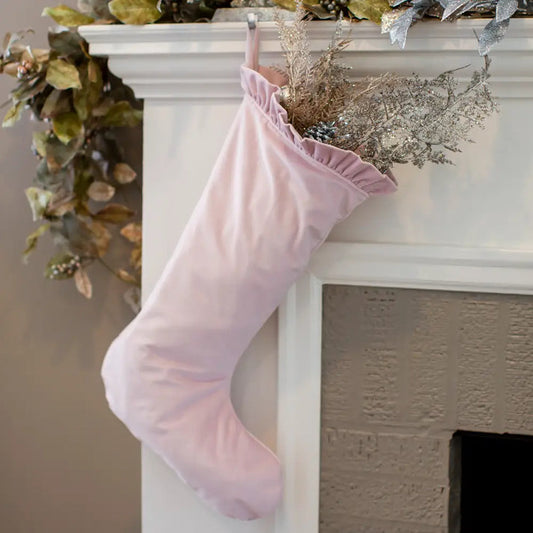 Velvet Large Stocking - Dusty Pink
