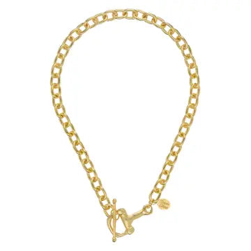Gold Horse Bit Toggle Necklace