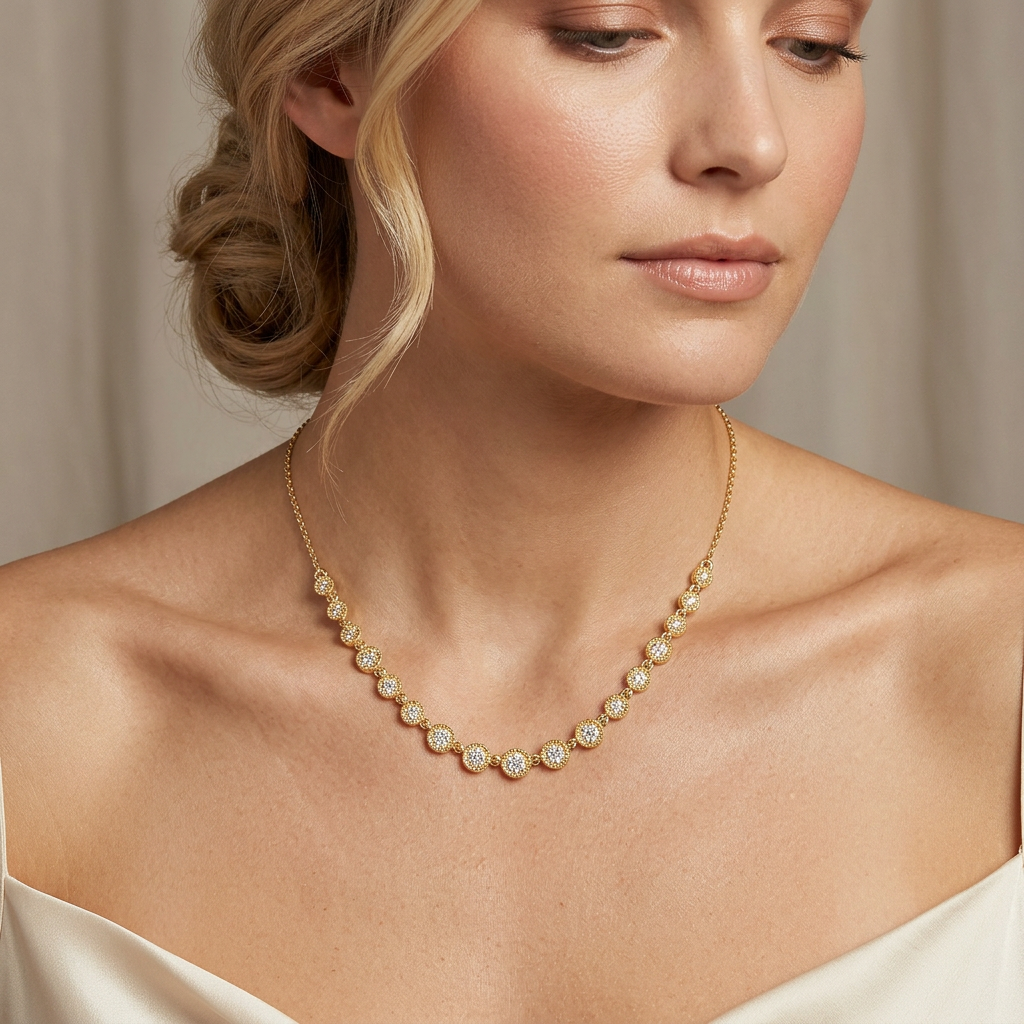 Gold Multi Circle Chain Necklace