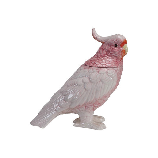 Ceramic Cockatoo Shaped Jar w Lid