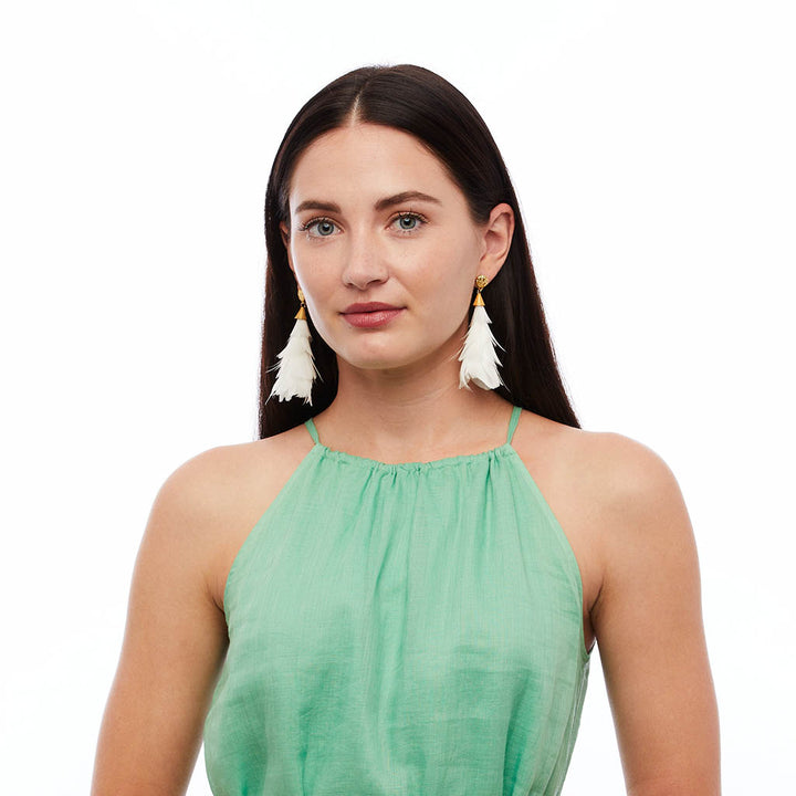 Jane Statement Earring - White