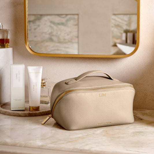 Make Up Wash Bag -  light taupe -Med.