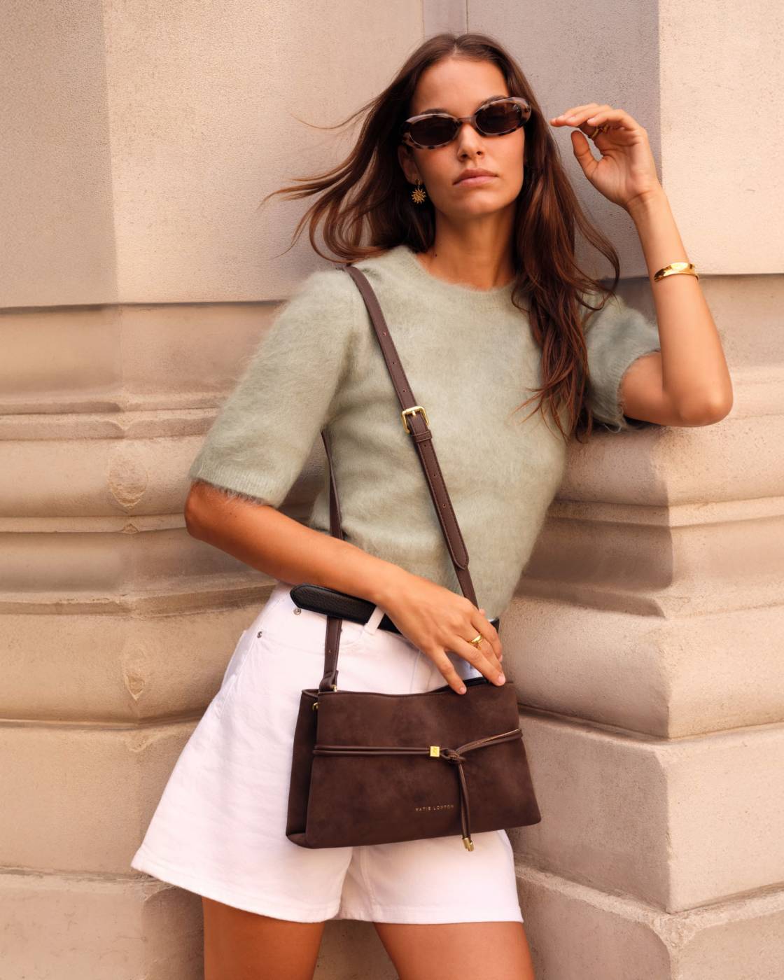 LORI CROSSBODY BAG | Bitter Chocolate Suedette |