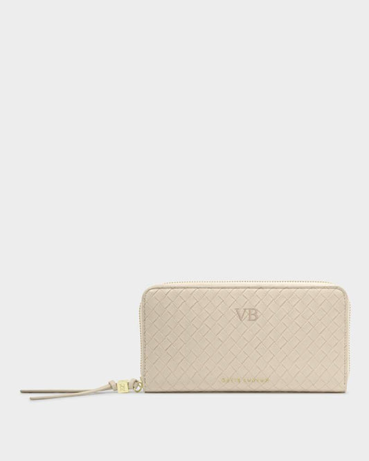 Nova Woven Texture Large Wallet - Oyster