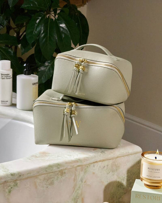 Soho Medium Makeup & Toiletry Bag - Green Mist