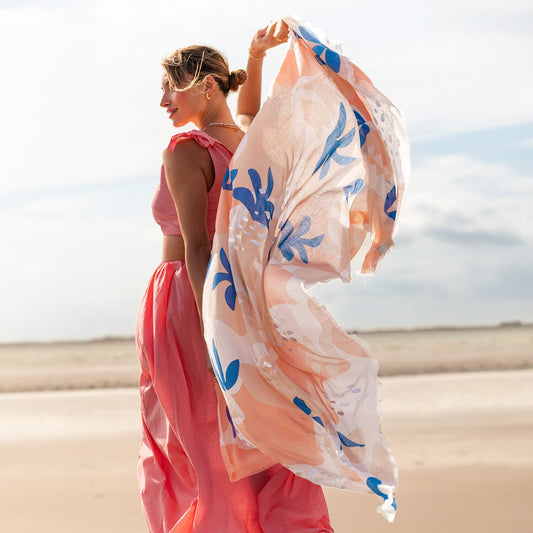 Printed Foil Scarf - Botanical