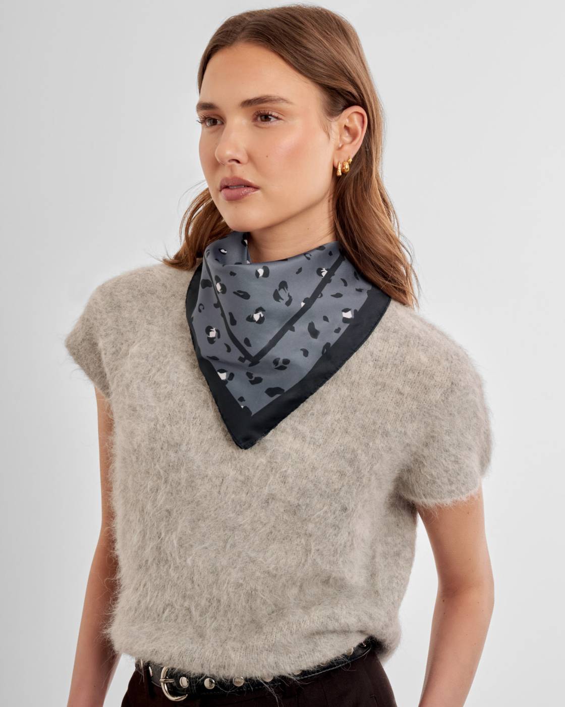 Satin Multiway Scarf - Navy