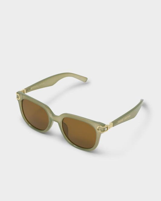 Manhattan Square Sunglasses - Frosted Green