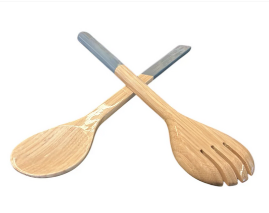 Large Salad Server Set - Dove Blue