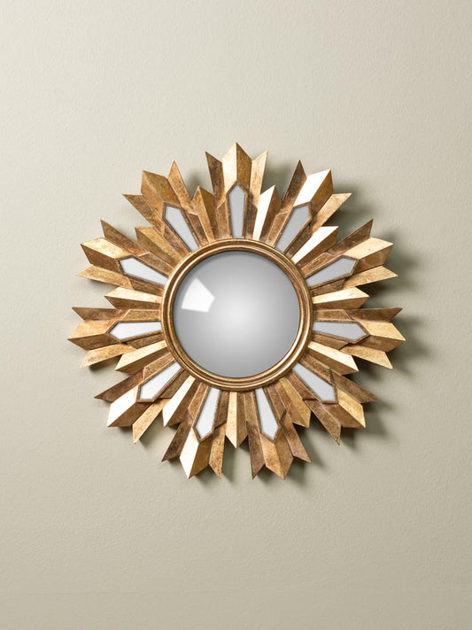 Golden Flames Convex Mirror