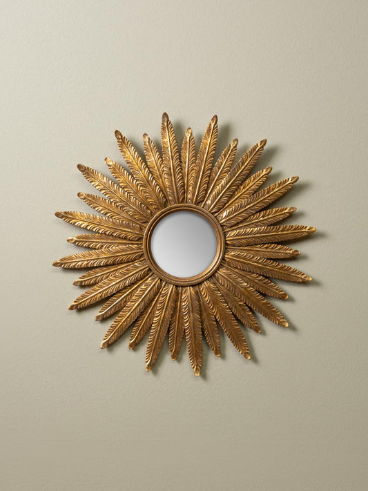 Convex Mirror Golden Feathers