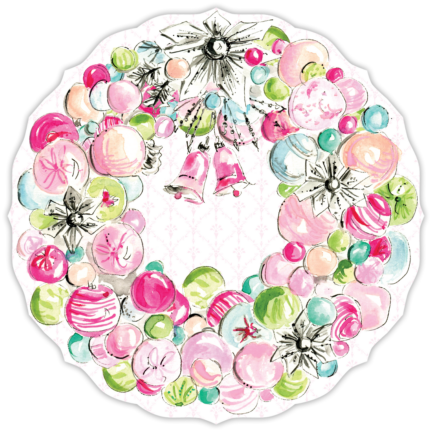 VINTAGE ORNAMENT WREATH DIE-CUT PLACEMAT