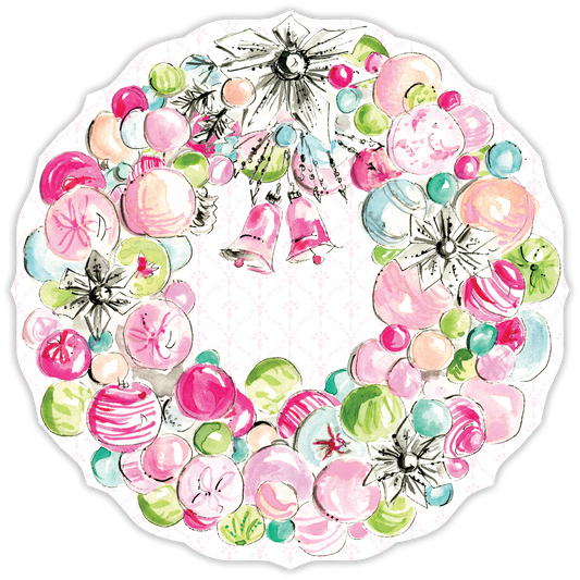 VINTAGE ORNAMENT WREATH DIE-CUT PLACEMAT
