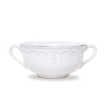 Renaissance White 2 Handled Soup Bowl