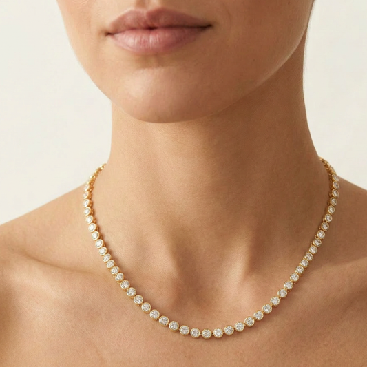 Gold Diamond Essential Tennis Necklace