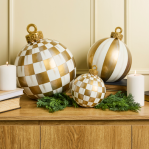 Gold Check Large Tabletop Ornament