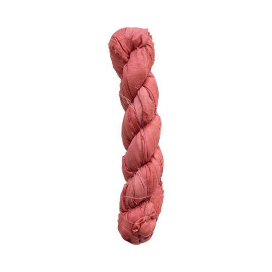 70-75 Yard Recycled Torn Silk Ribbon, Pink