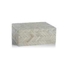 WHITE BONE BRAIDED BOX 7.25 X 4.25 X 2
